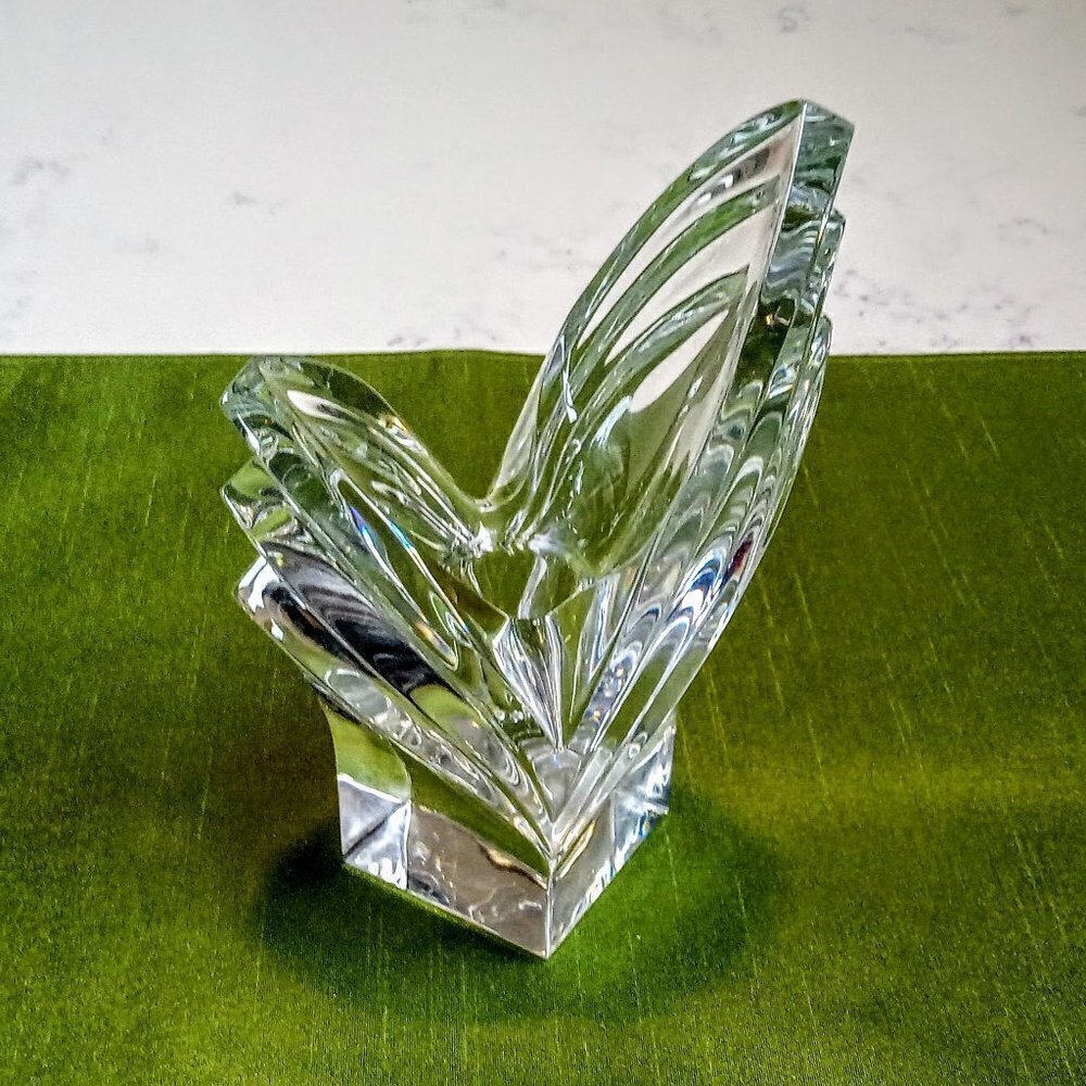 Mikasa Crystal Art Deco Fan Shape Candle Holder